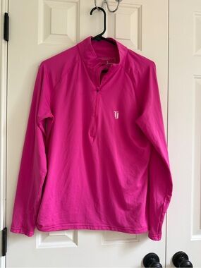 Taylor Jordan Pink 1/4 Zip Pullover with Small 'TJ' Logo